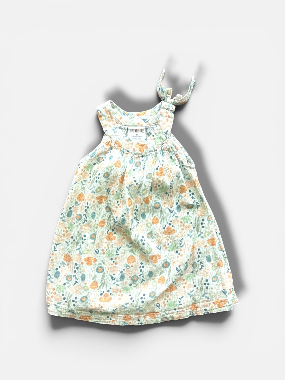 Charlie Paige Toddler Dress Floral Boho Gauze Tie Shoulder Size 2T